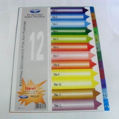 Chia file nhựa số 1-12 mầu