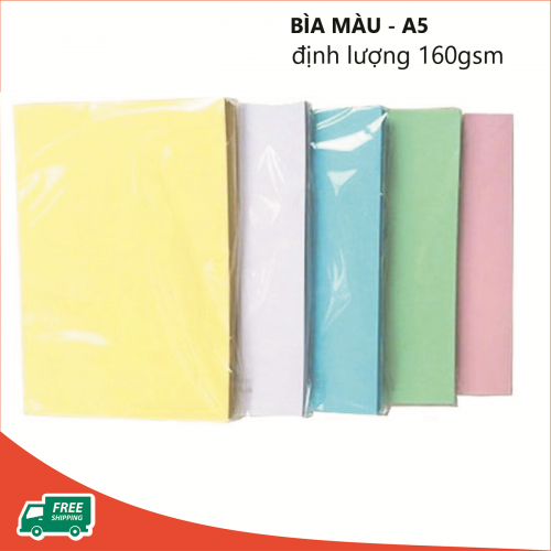 Bìa giấy A5 ngoại dày màu