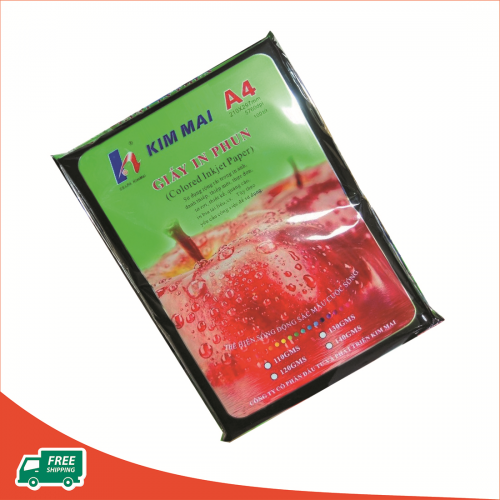 Giấy in màu A4 - InkJet Kim Mai - mịn 1 mặt (130gsm)